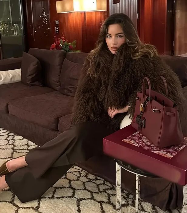 Шуба осінь зима колір кави розмір S