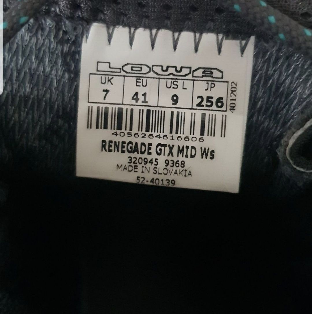 Трекинговые ботинки Lowa Renegade gtx mid ws 41 размер оригинал берцы