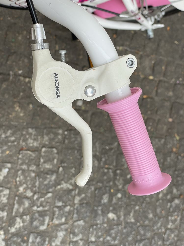 Bicicleta criança Venus branca e rosa