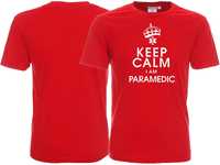 Koszulka męska Keep Calm I Am Paramedic czerwona (s)