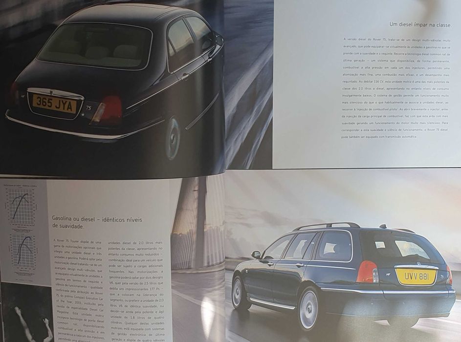 2 Catálogos automóvel Rover 75 e Rover 75 Tourer - Ano 2002