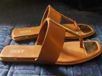 designerskie skórzane klapki japonki DKNY rozm 41.