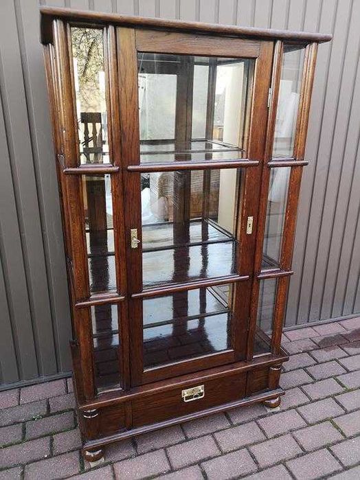 Witryna Serwantka Dębowa Unikat Politura Stara Antyk Po Renowacji