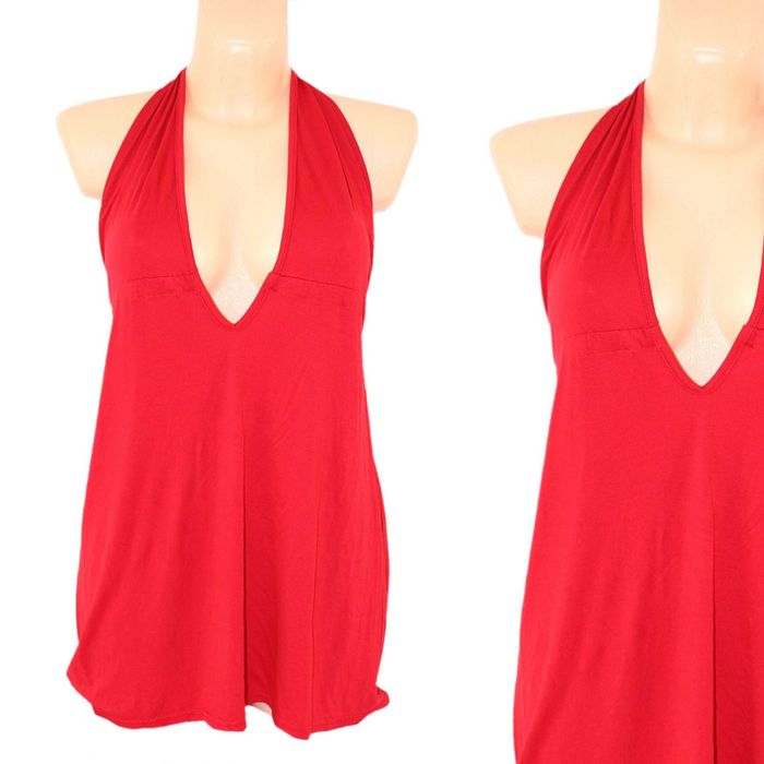 n6 Boohoo czerwona damska bluzka wiązana Nowa 44/46 XXL/3XL