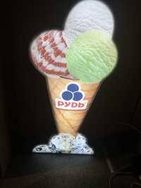 Лайтбокс реклама мороженого рудь рекламный мимоход морозиво мімохід
