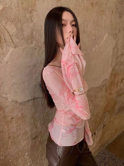 Кофта прозора сітка, лонг з подовженими рукавами, розмір s та m