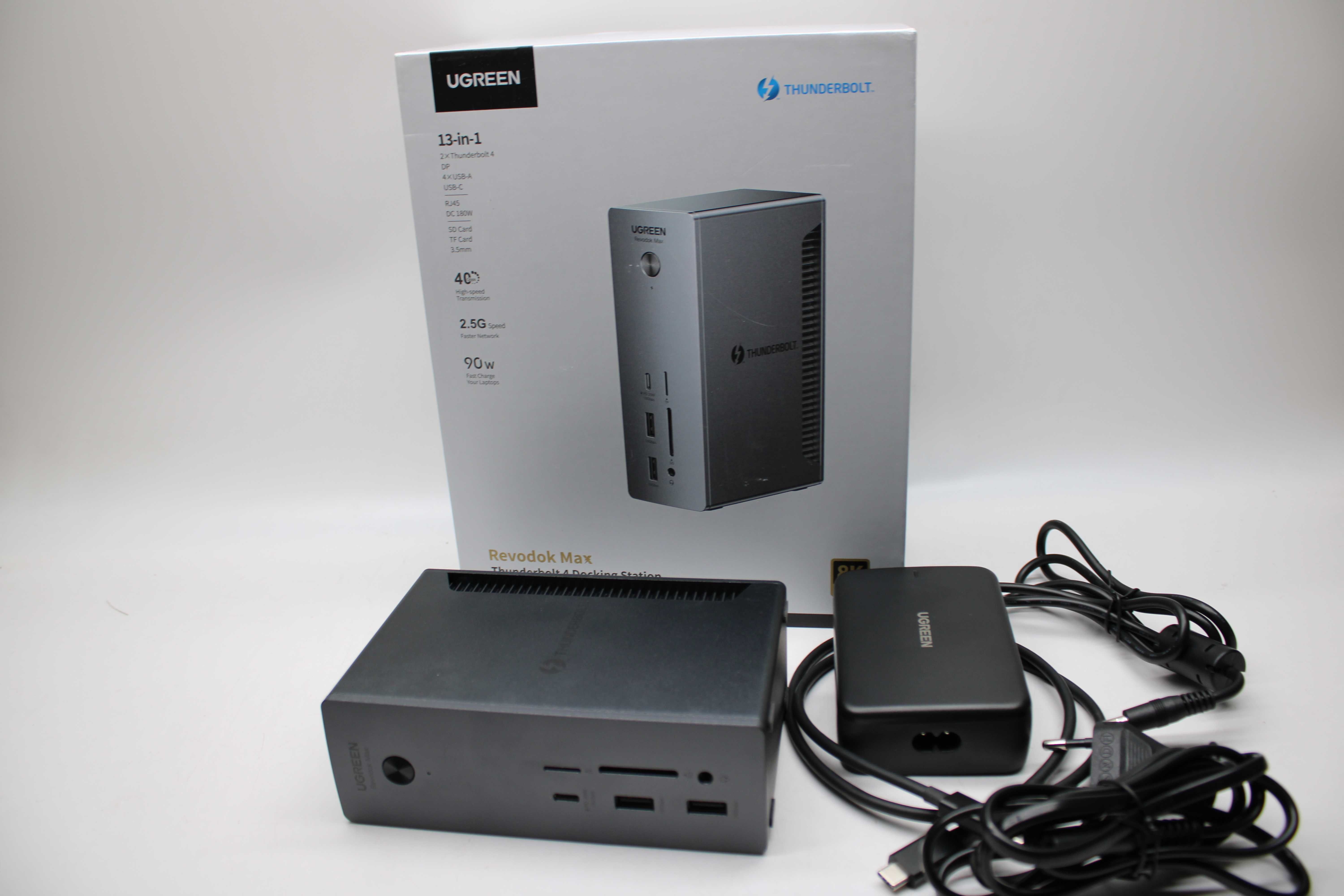 UGREEN Stacja Dokująca Hub 4x USB USB-C RJ45 SD/TF Aux Thunder PD 90W