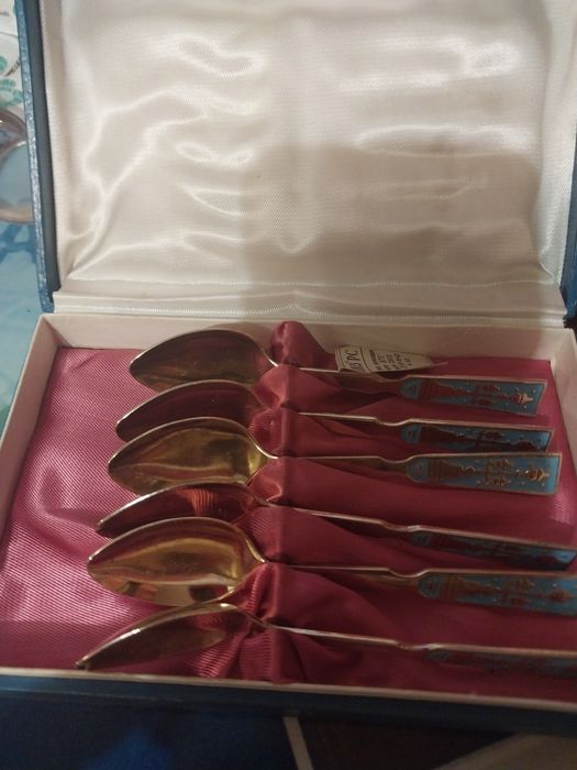 Серебро Ложки НОВЫЕ ЛЮЗ!Мельхиор СССР,клеймо, остались только ножи Б/У