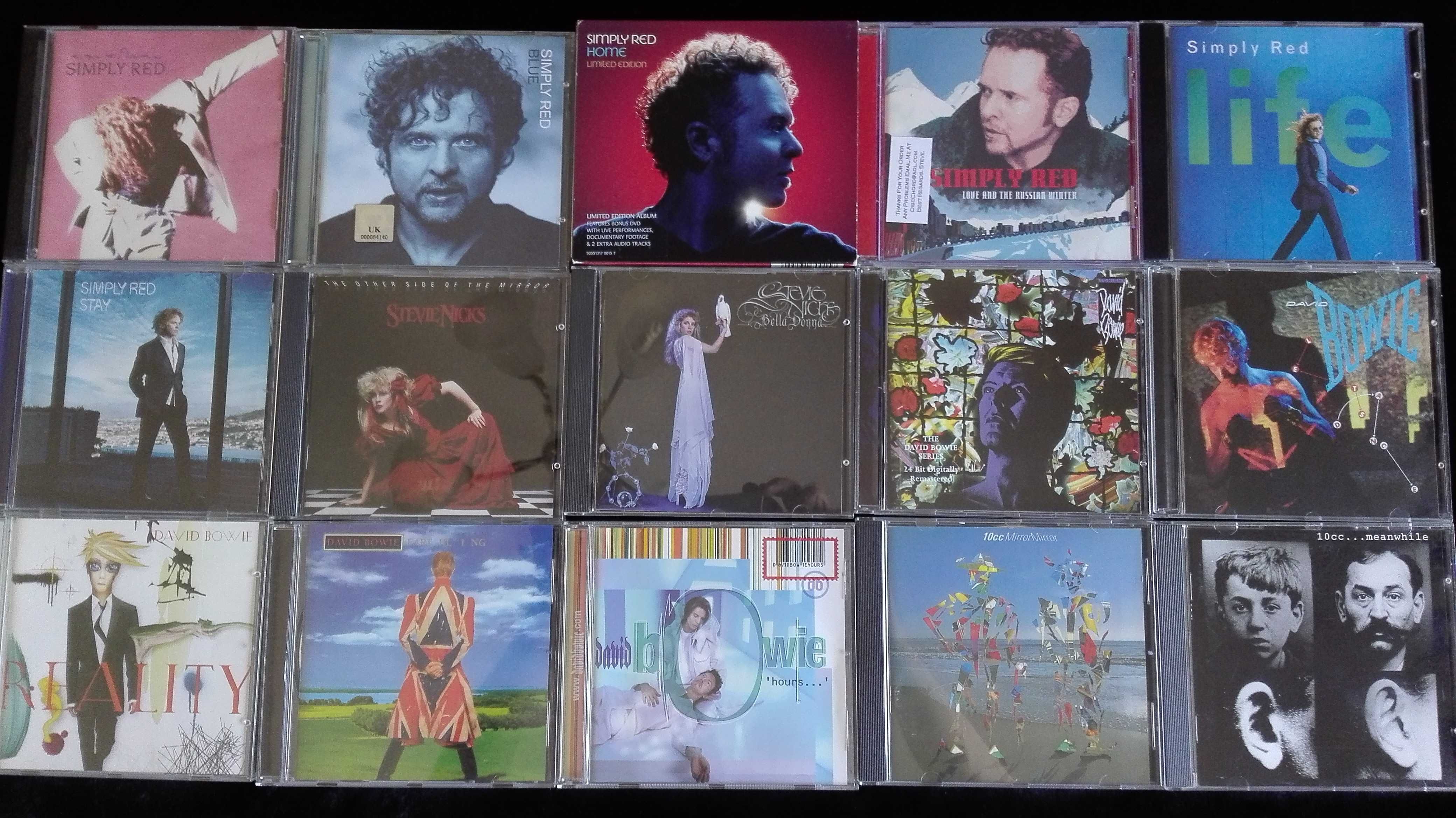 CDs Bryan Adams, Sade, Marron 5, David Bowie e outros