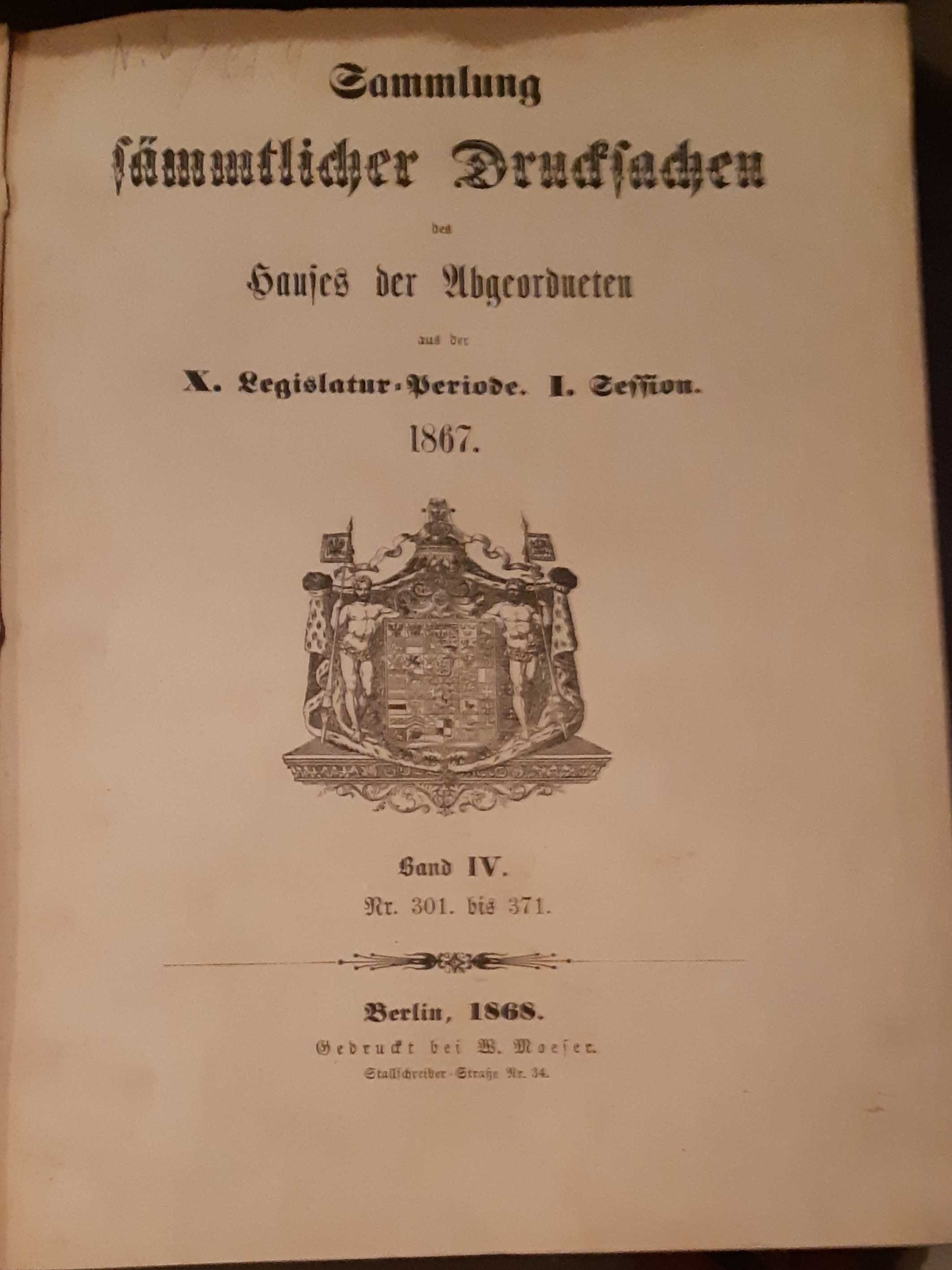 Książka niemiecka z 1867 roku