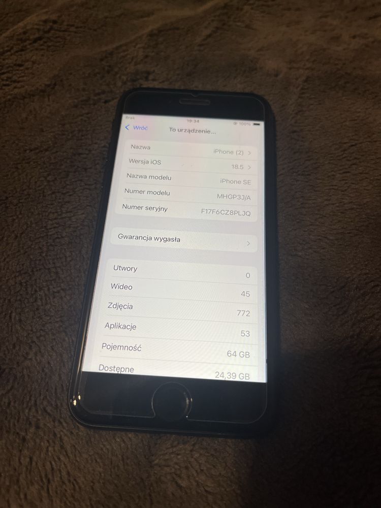 Iphone SE 2020 czarny bez blokad
