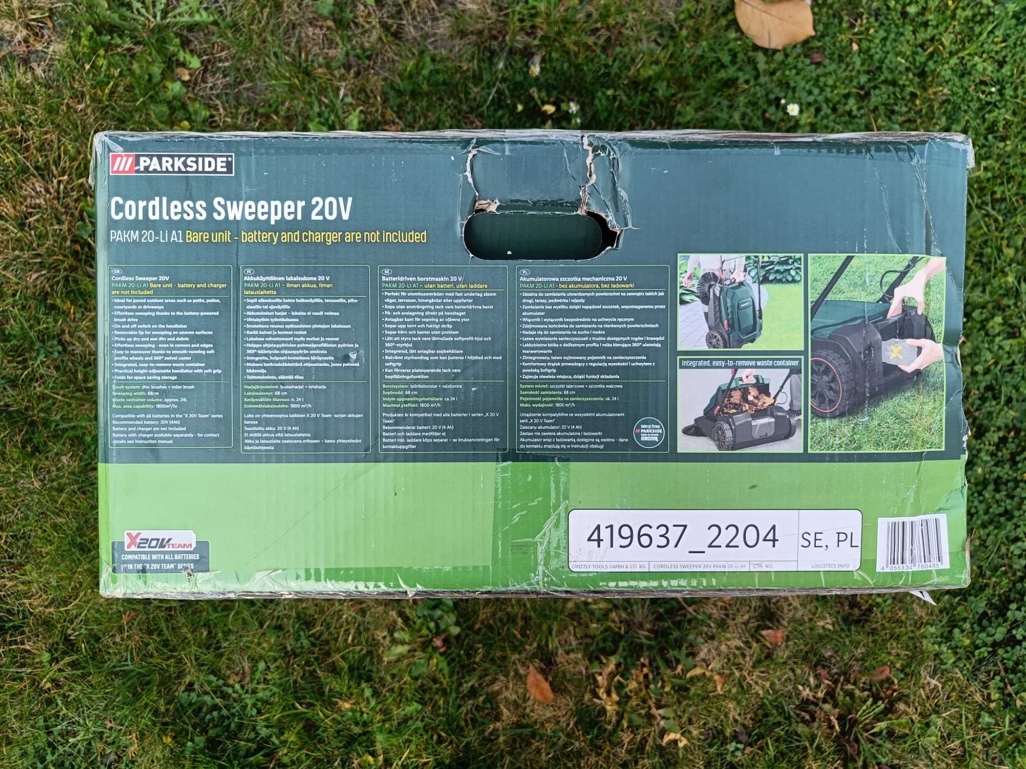 NOWA Zamiatarka akumulatorowa szczotka mechaniczna Parkside 20V 68cm