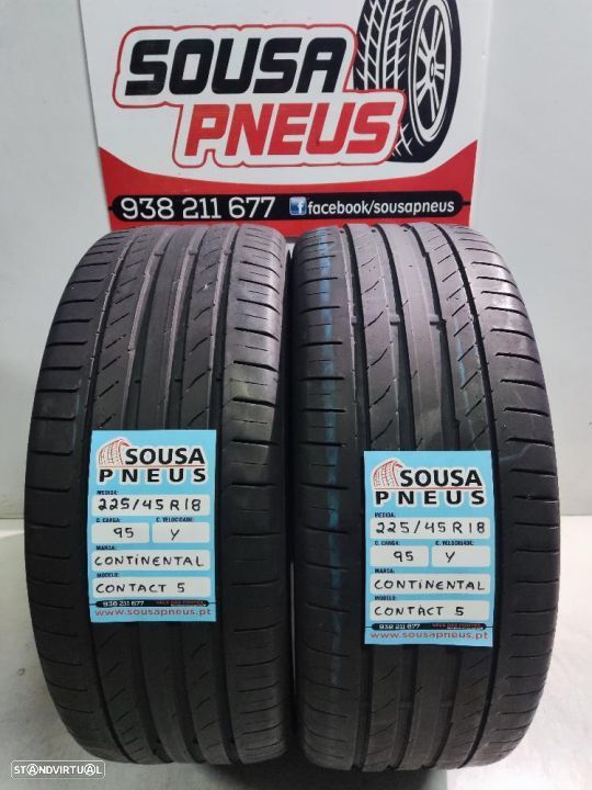 2 pneus como novos 225-45r18 continental - oferta dos portes