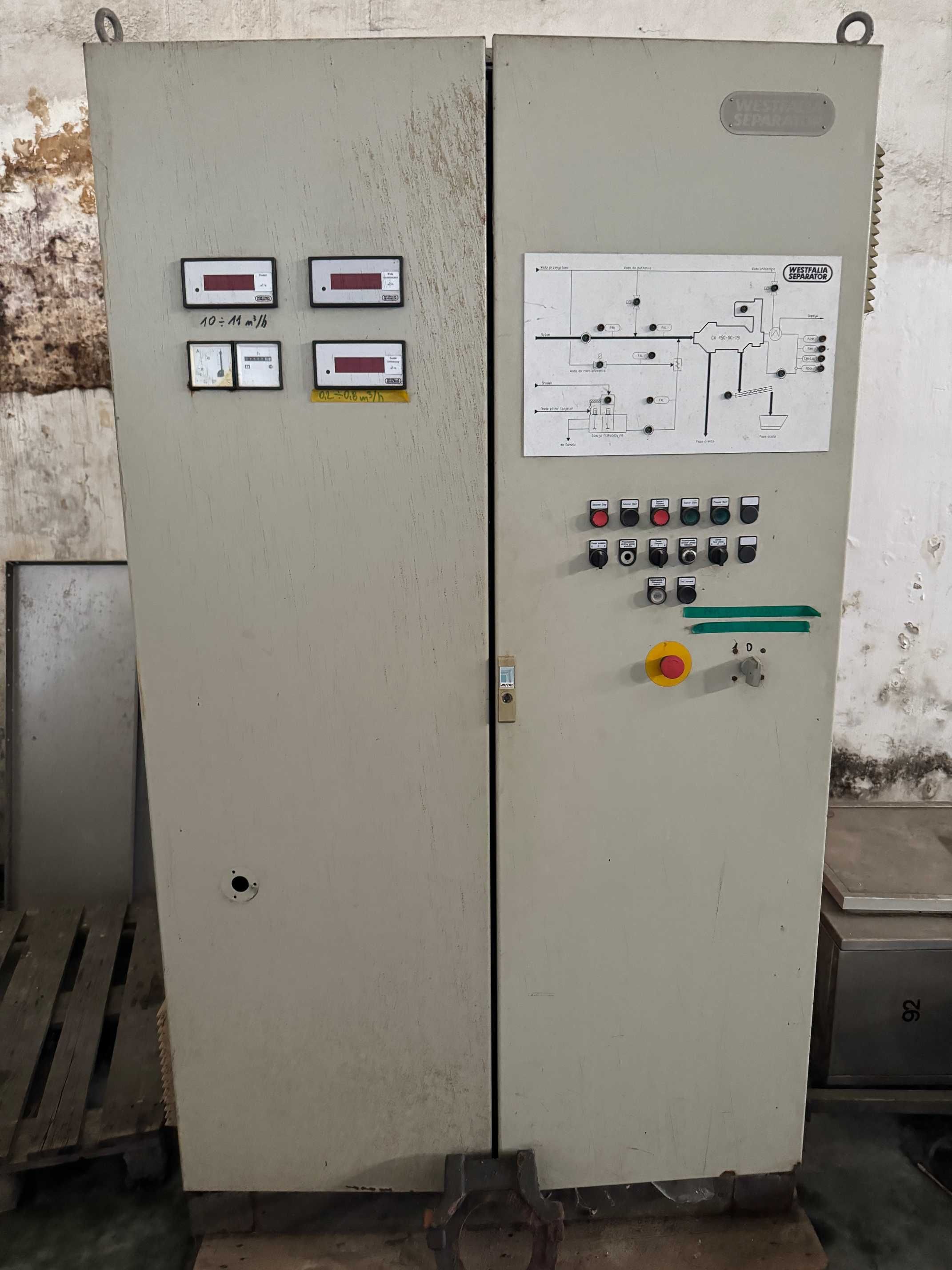 GEA Westfalia Separator dekanter, szafa sterownicza