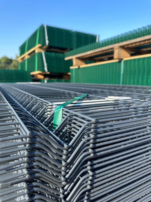 Ogrodzenie panelowe 3D KOMPLET słupki panele podmurówki obejmy BRAMY