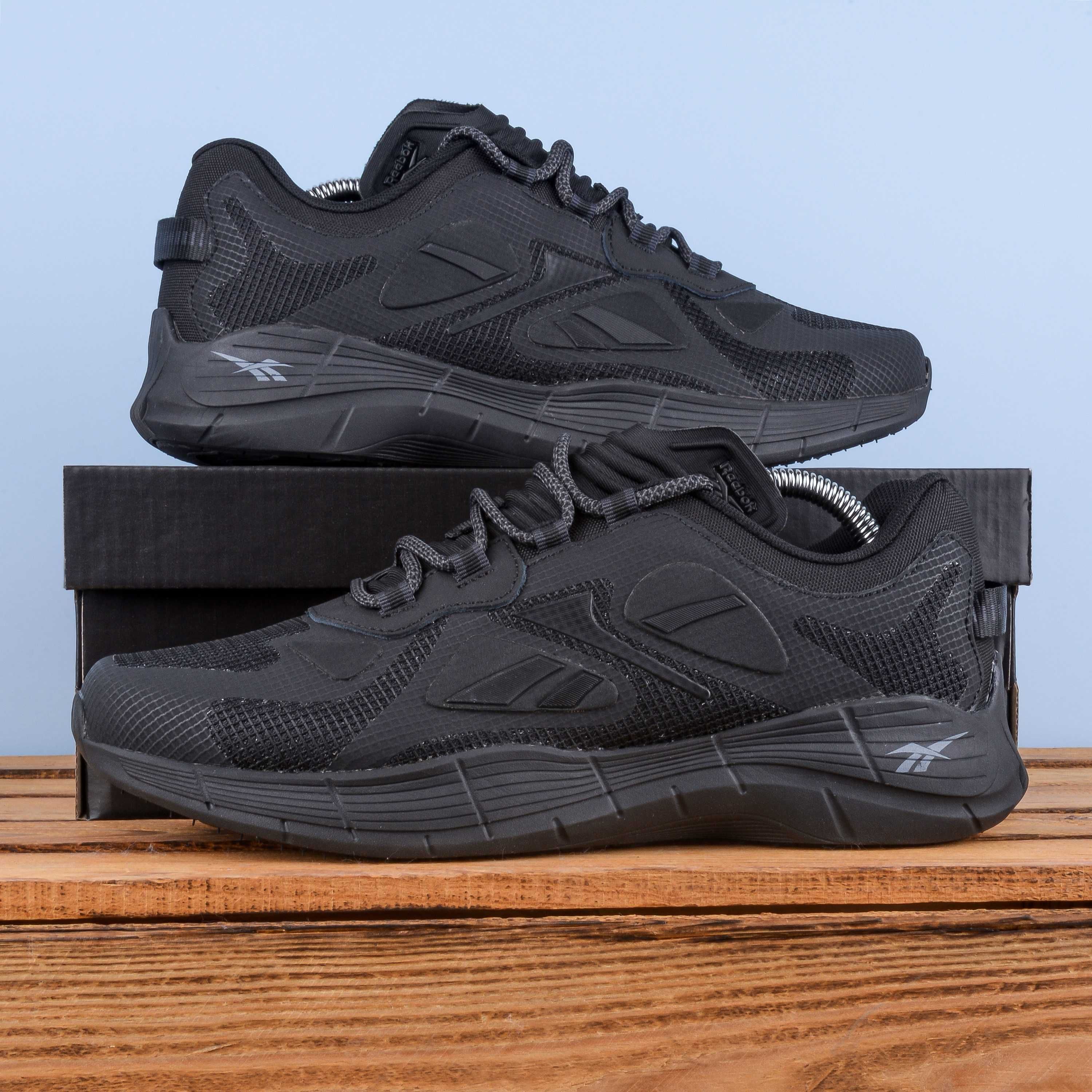 (1960) Чоловічі Кросівки Reebok Zig Kinetica повністю чорні (41-46)