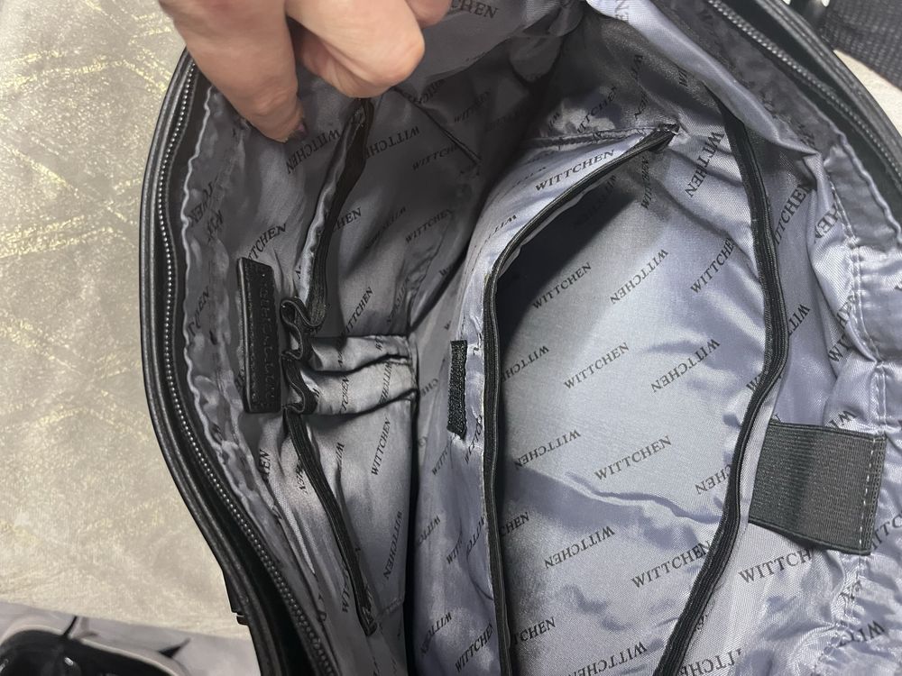 Aktówka torba na laptopa Witchen skórkowa czarna pojemna