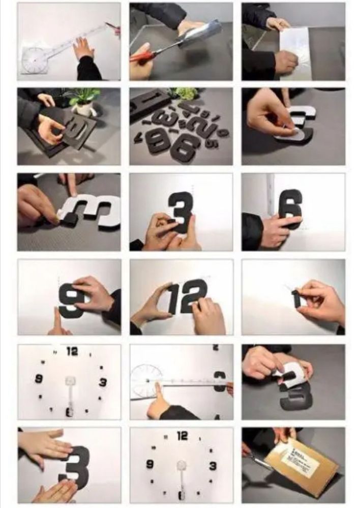 Настінний 3D годинник 90см 120см 3D DIY безкаркасные часы настенные
