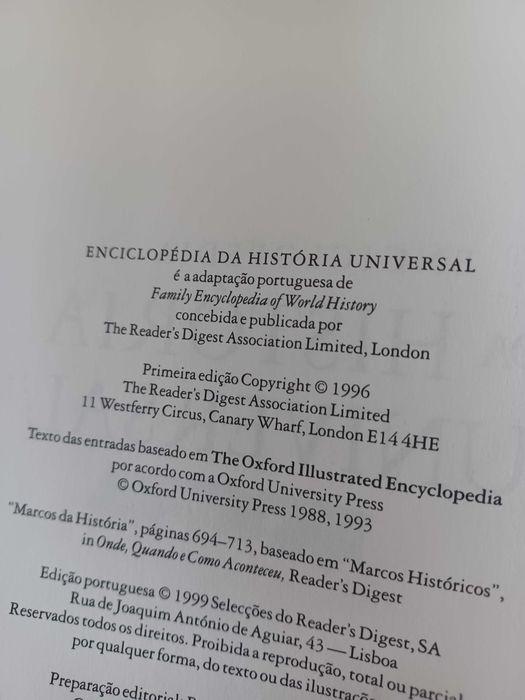 História Universal - Selecções da Reader's Digest - Novo