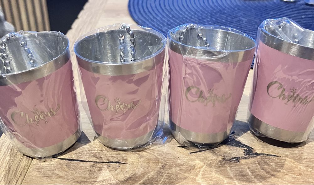 Zestaw kieliszków metalowych „Cheers” różowe 40 ml – 4 szt.