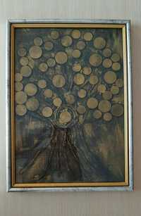 Картина кашпо Денежное дерево