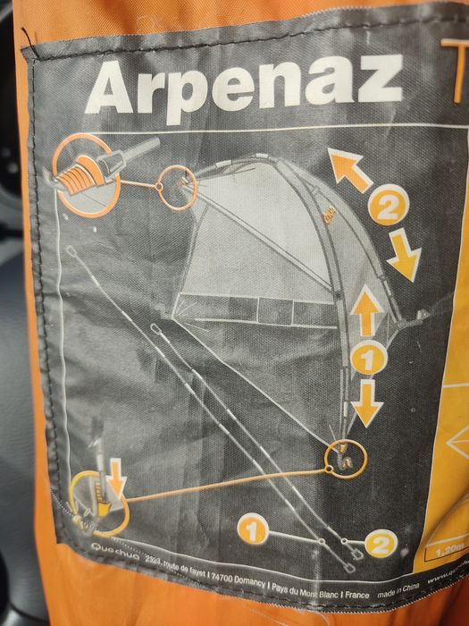 Mini tenda campismo ou praia Arpenaz T0