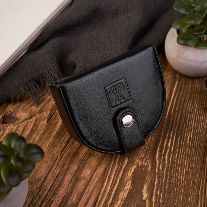 Skórzany portfel bilonówka podkówka na zatrzask Paolo Peruzzi T-50-BL