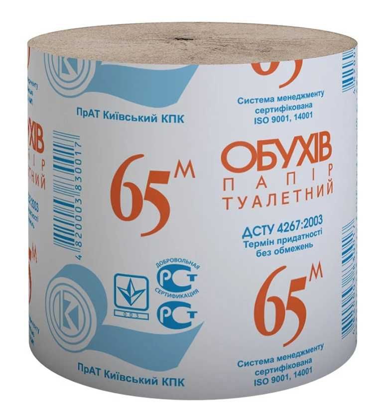 Папір туалетний Обухів 65 1 ящ. (48 шт.)