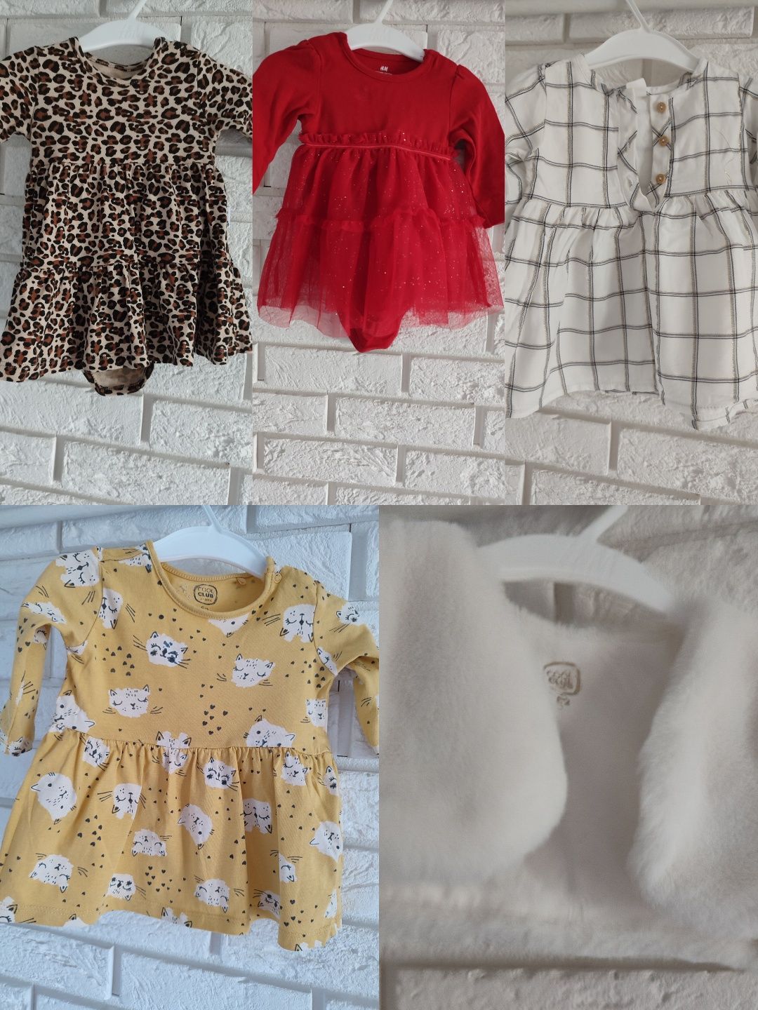 Sukienki niemowlęce r.62 z dodatkami