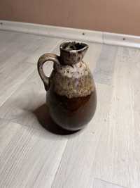 Retro wazon ceramiczny dzbanek brązowy