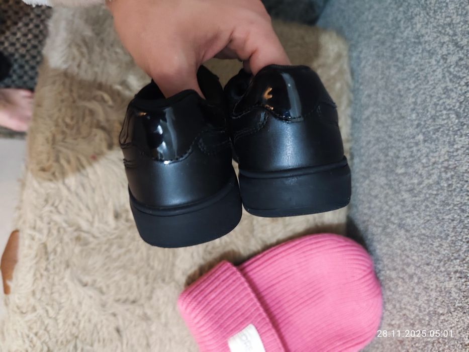 Trampki czarne imitacja skóry damskie 38