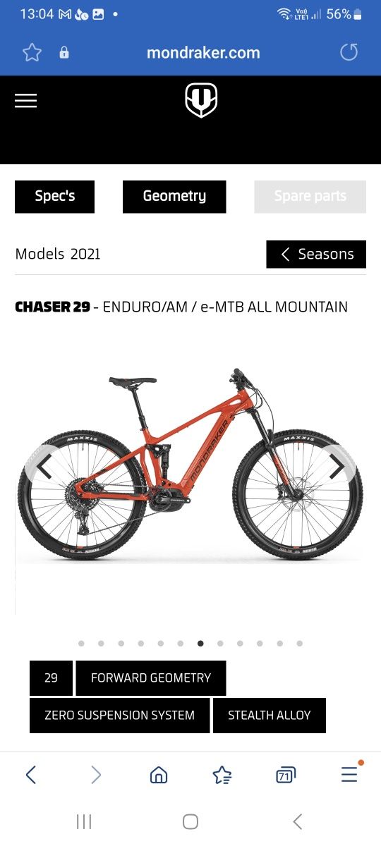 Rower elektryczny Mondraker Chaser 29" 2022 rozmiar S enduro