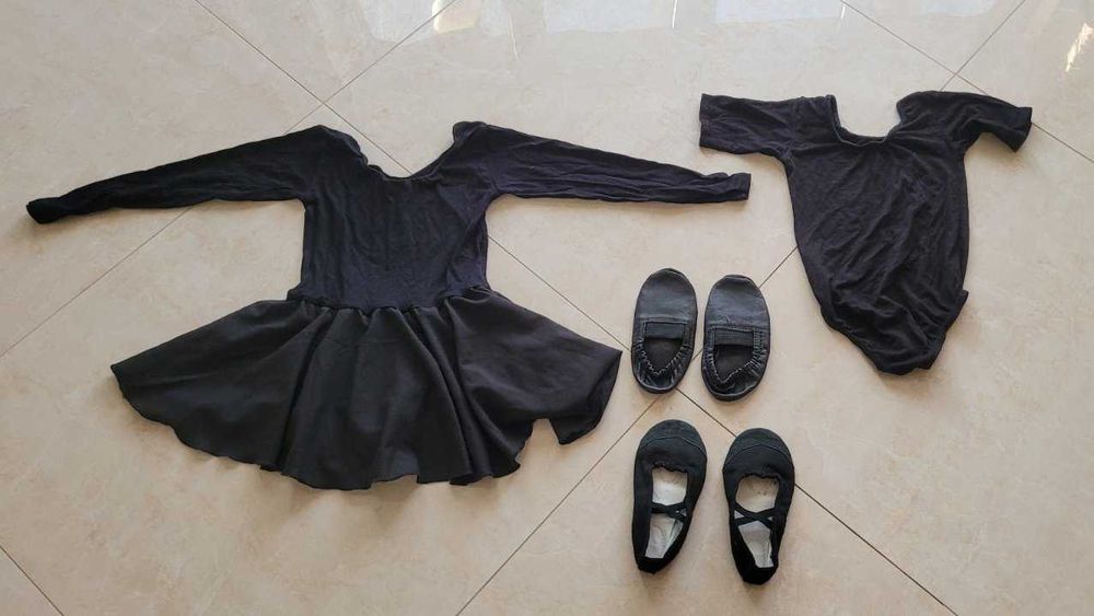 Купальник - майка для танців та гімнастики чорний дівчінці 4-6 років