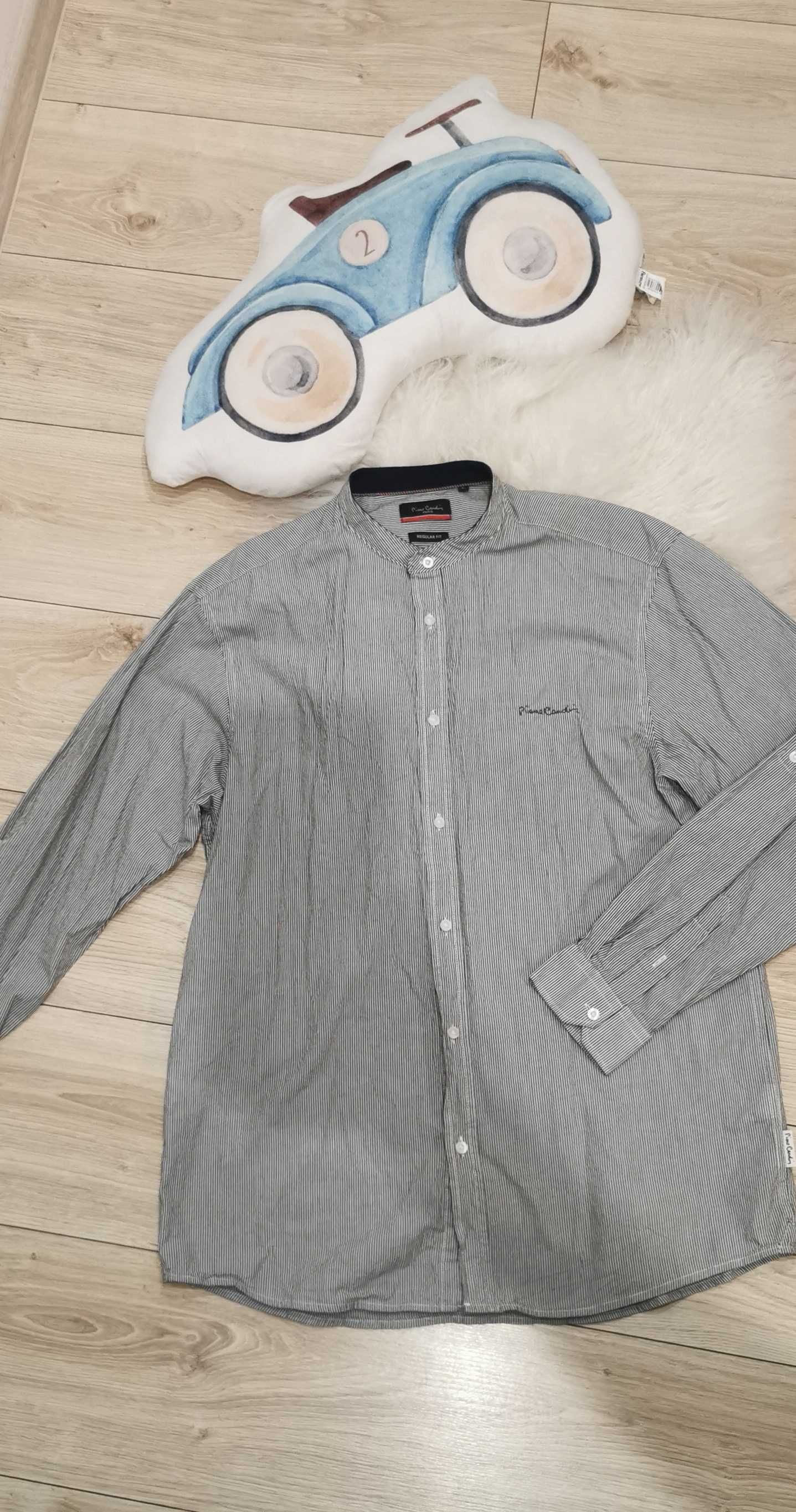 Koszula w paski ze stójką Piere Cardin, Regular Fit, L