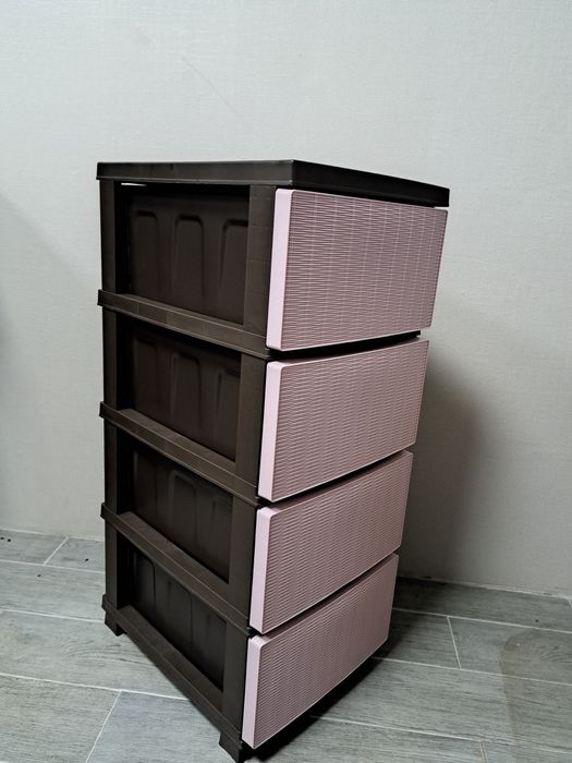 Комод білий, комод сірий ротанг