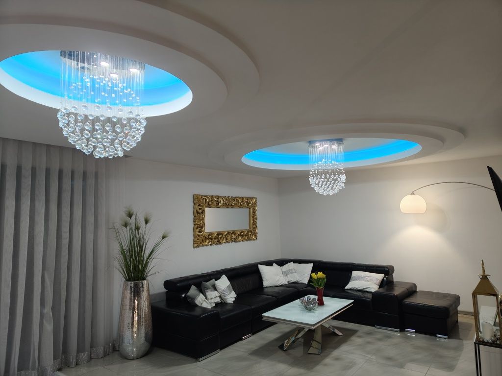 Lampa Kryształowa XXL Moler 50 100 cm Kula Ball Chrom Żyrandol Okrągły