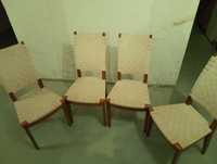Krzesło drewniane plecione zestaw 4szt krzeseł drewnianych