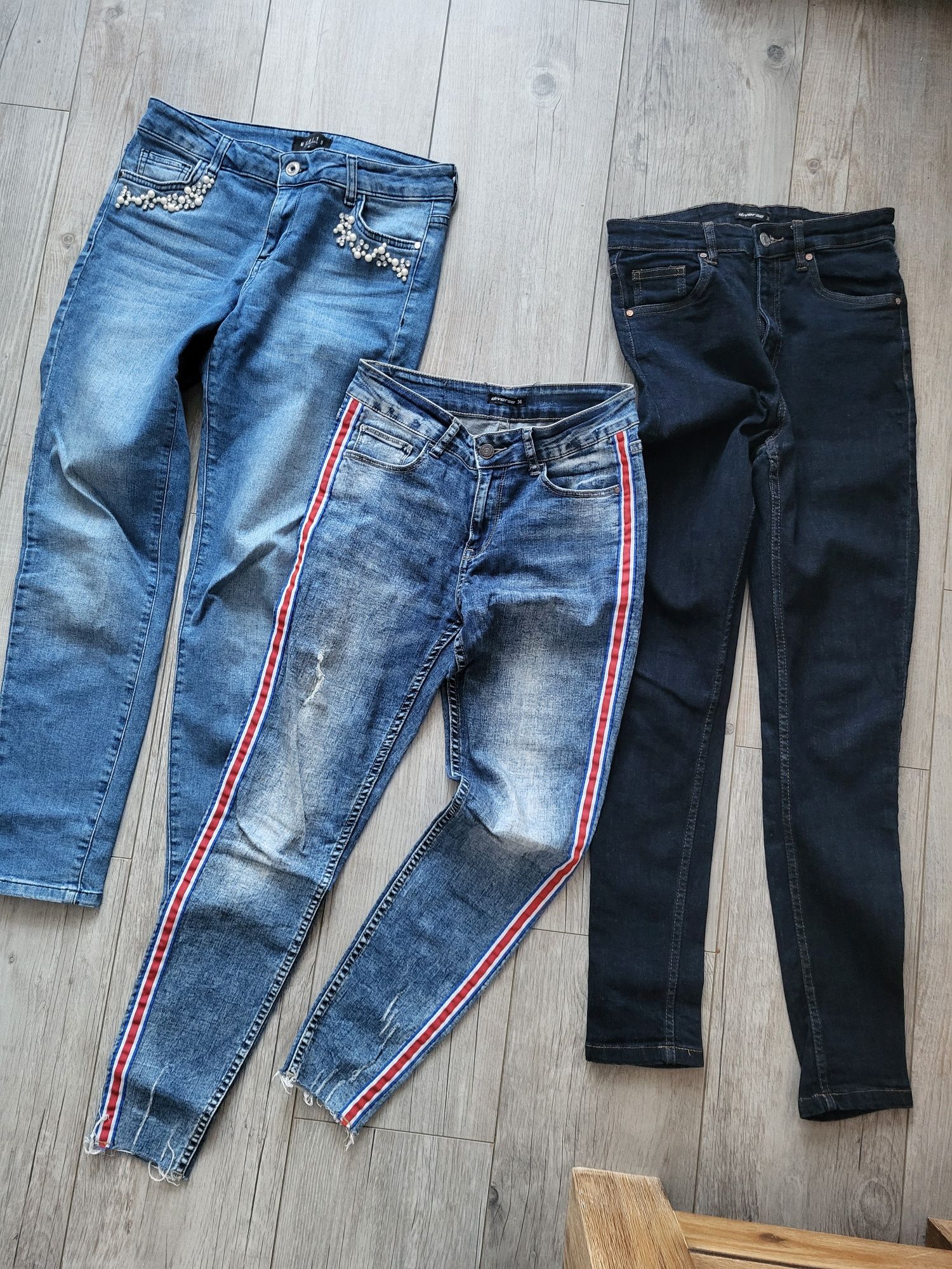 3 pary jeansów 36