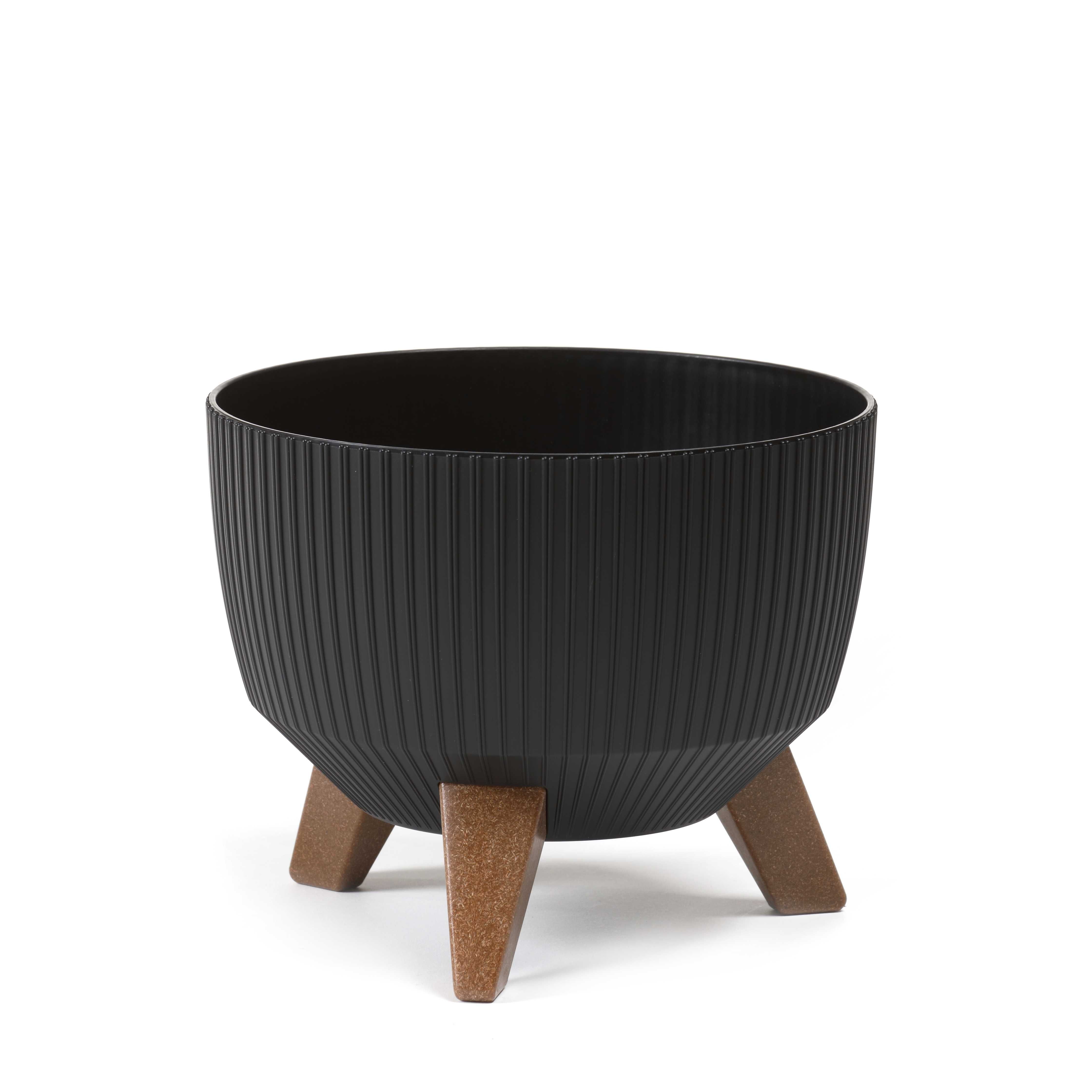 Zestaw 2 x Donica ROMA 24 cm i 29 cm jumper kolor czarny