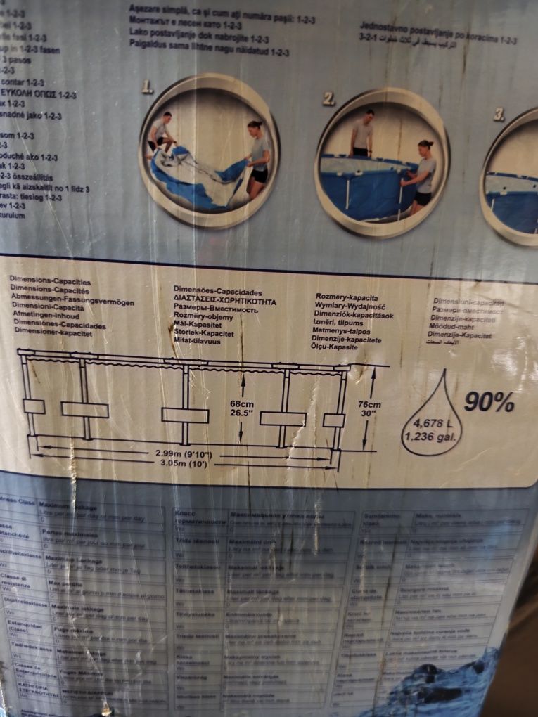 Basen Bestway 305×75 pompa pokrywa dozownik do chloru