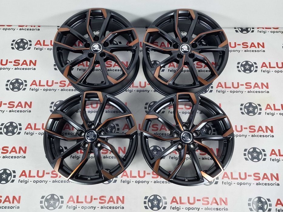Nowe alufelgi SKODA 18" 5x112 KaroQ KodiaQ Octavia SuperB-Czarne Miedz