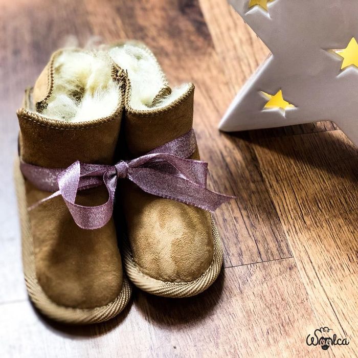 Oryginalne kapcie/bambosze Woolca z wełny merino r. 19/20 outlet