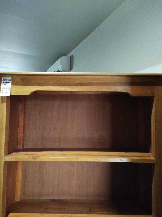 Biblioteczka witryna drewniana tekowa kolonialna lite drewno FV DOWÓZ