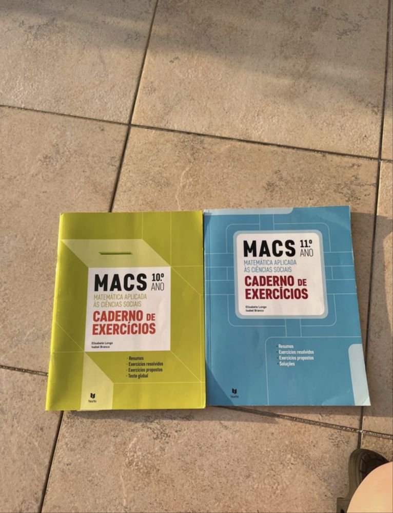 Conjunto/ pack de Caderno de atividades de MACS de 10° e 11° anos
