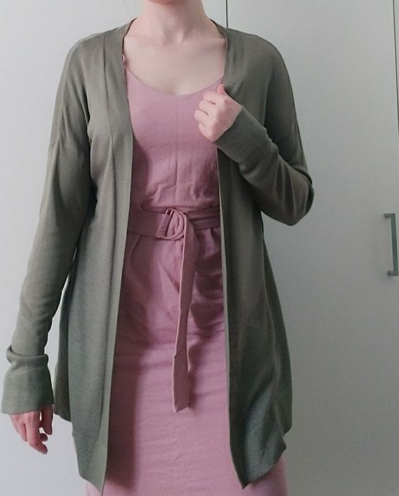 Kardigan zielony bez zapinania przewiewny Orsay S