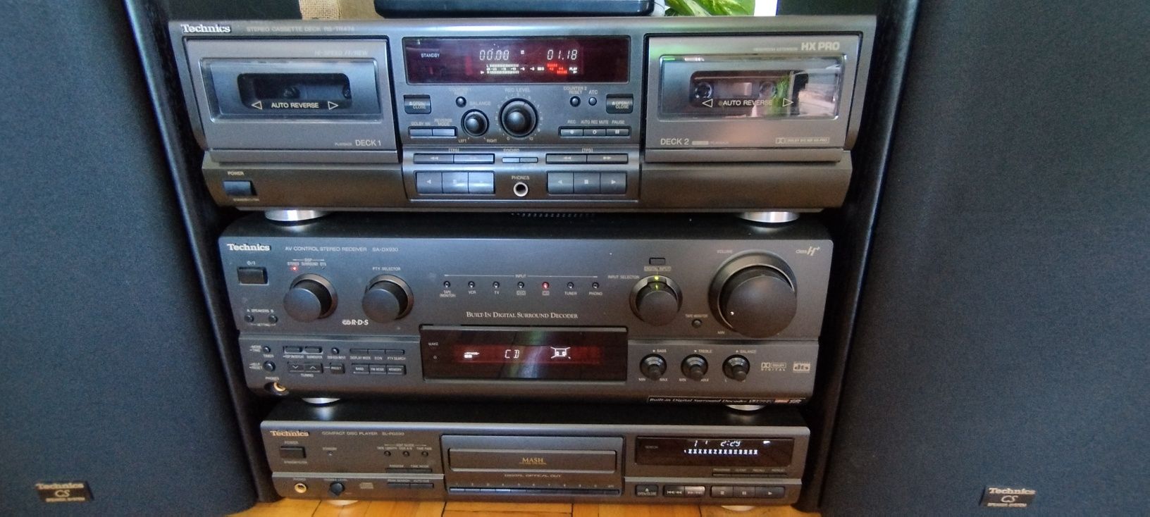 Technics wieża Wzmacniacz Cd Magnetofon