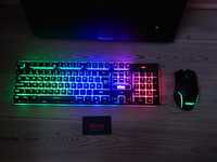 Bezprzewodowa Klawiatura i mysz mechaniczna K10 Red Thunder RGB LED