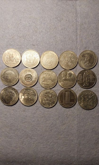 Полный Набор юбилейных монет Германия ГДР 10 и 20 марок всего 23 монет