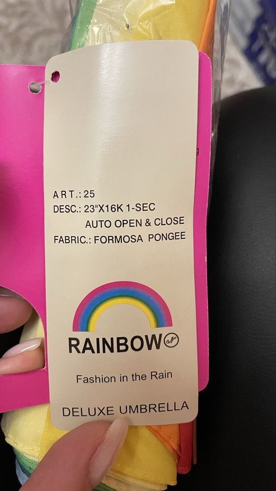 Парасолька Rainbow на 16 спиць, полуавтомат
