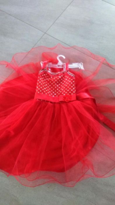 Piekna sukienka księżniczki czerwona tiul 92 - 104